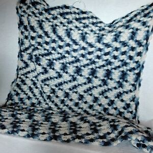 Cozy Blue and White Throw Blanket